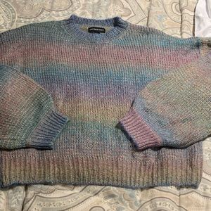 Boxy cropped colourful sweater by Streetwear Society